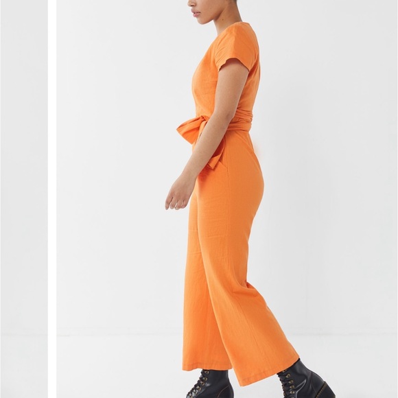 UO Keira Linen Wrap Detail Jumpsuit - Picture 3 of 3